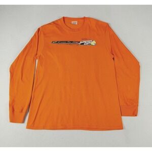 SomerNites Cruise Shirt‎ Mens Large Orange Long Sleeve Hot Rod Car Show 2014